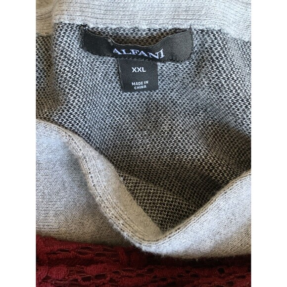 ALFANI Women’s Geometric Pattern Knit Crew Neck 1/2 Sleeve Sweater Gray XXL EUC - Picture 8 of 8